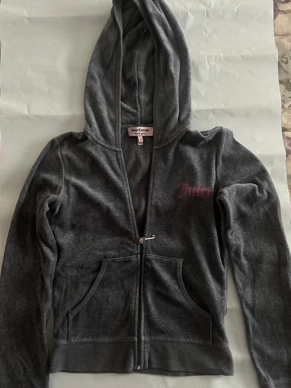 Juicy Couture Velour Hoodie in Gray